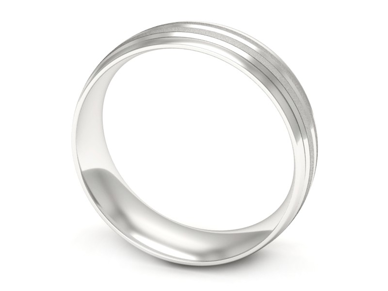 Obrączka białe złoto półokrągła soczewkowa - zo480bms — zdjęcie 3