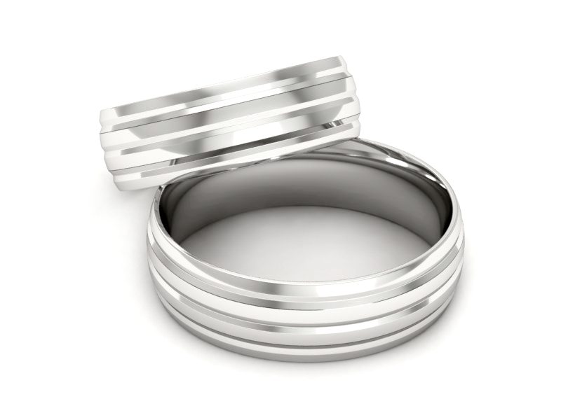 Obrączki ślubne białe złoto obrączki klasyczne 585 - zo480db — zdjęcie 2