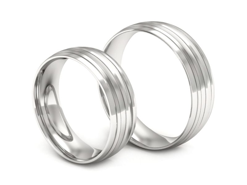 Obrączki ślubne białe złoto obrączki klasyczne 585 - zo480db — zdjęcie 3