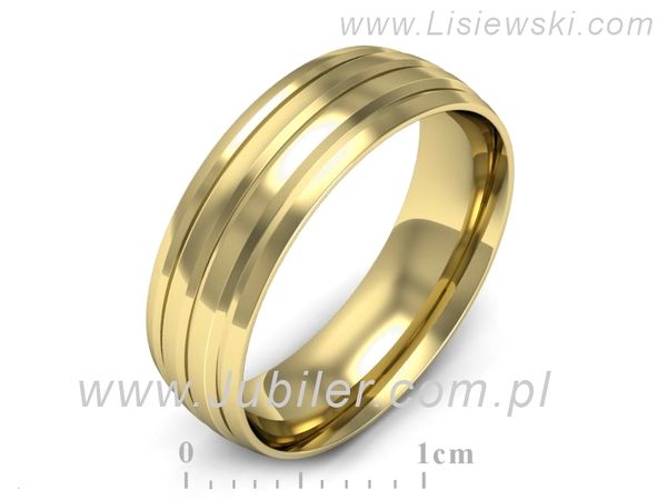 Obrączka żółte złoto półokrągła soczewkowa - zo480z- 1