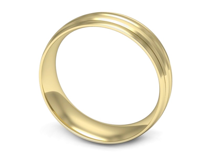 Obrączka żółte złoto półokrągła soczewkowa - zo480z — zdjęcie 3
