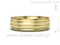 Obrączka żółte złoto półokrągła soczewkowa - zo480zmp- 2