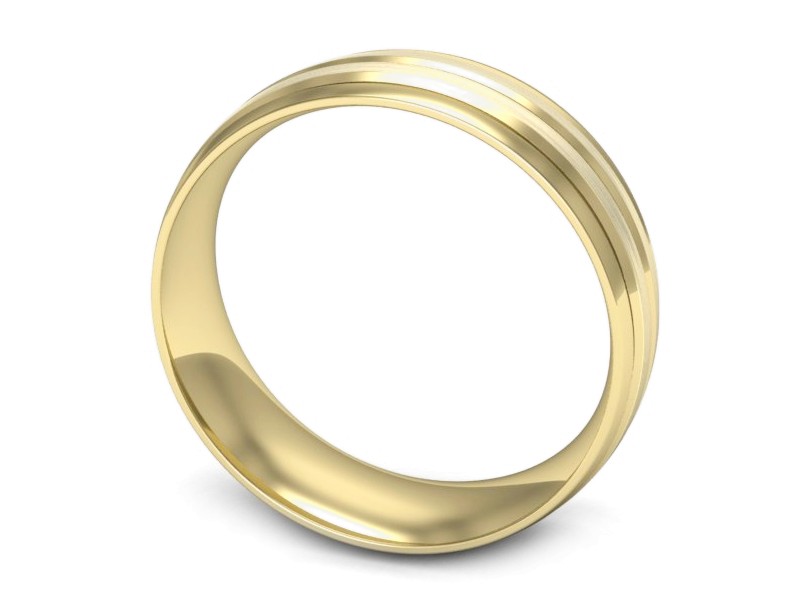 Obrączka żółte złoto półokrągła soczewkowa - zo480zmp — zdjęcie 3
