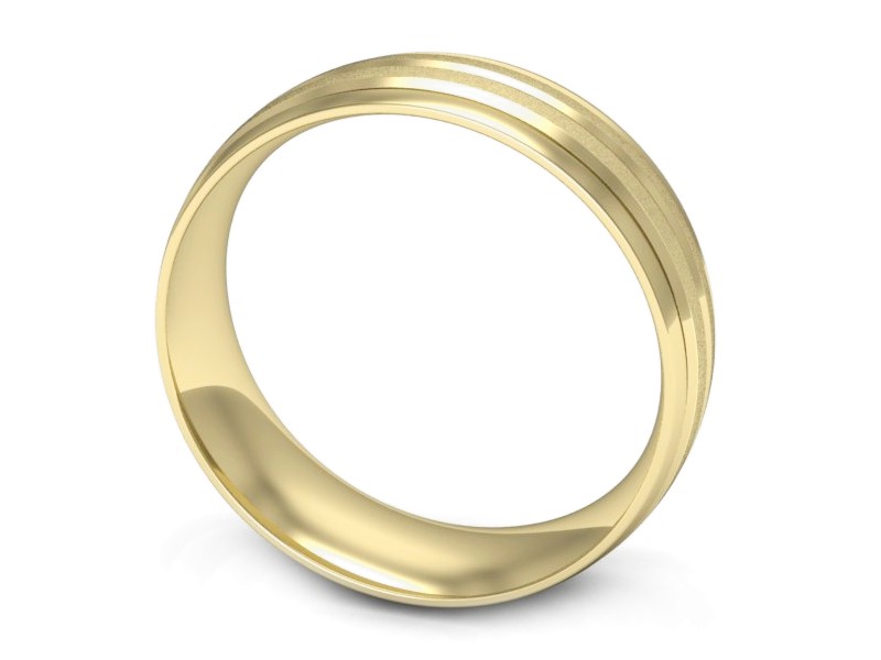 Obrączka żółte złoto półokrągła soczewkowa - zo480zms — zdjęcie 3