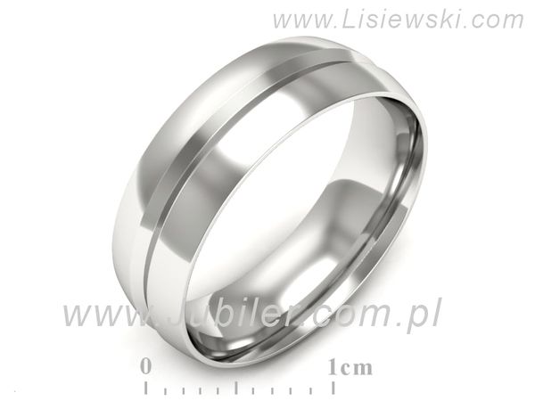 Obrączka białe złoto półokrągła soczewkowa - zo530db- 1