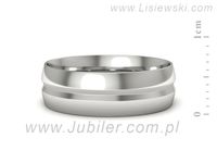 Obrączka białe złoto półokrągła soczewkowa - zo530db- 2