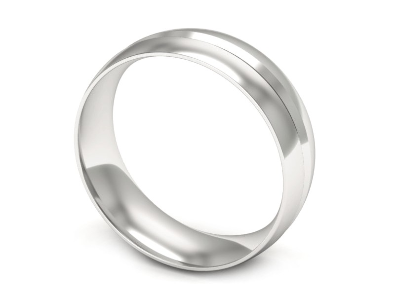 Obrączka białe złoto półokrągła soczewkowa - zo530db — zdjęcie 3