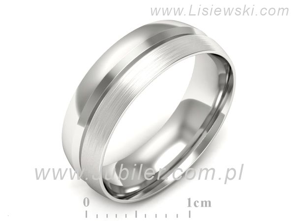 Obrączka białe złoto półokrągła soczewkowa - zo530dbmp- 1