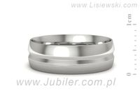 Obrączka białe złoto półokrągła soczewkowa - zo530dbmp- 2