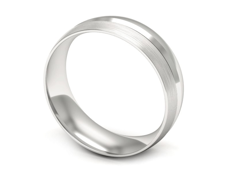 Obrączka białe złoto półokrągła soczewkowa - zo530dbmp — zdjęcie 3