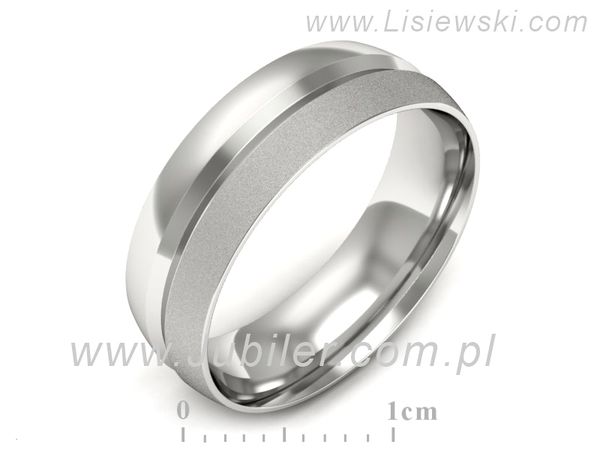 Obrączka białe złoto półokrągła soczewkowa - zo530dbms- 1