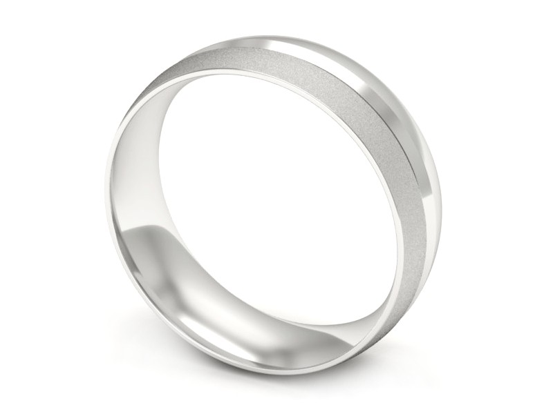 Obrączka białe złoto półokrągła soczewkowa - zo530dbms — zdjęcie 3