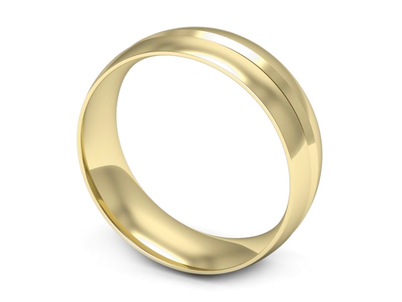 Obrączka żółte złoto półokrągła soczewkowa - zo530dz — zdjęcie 3