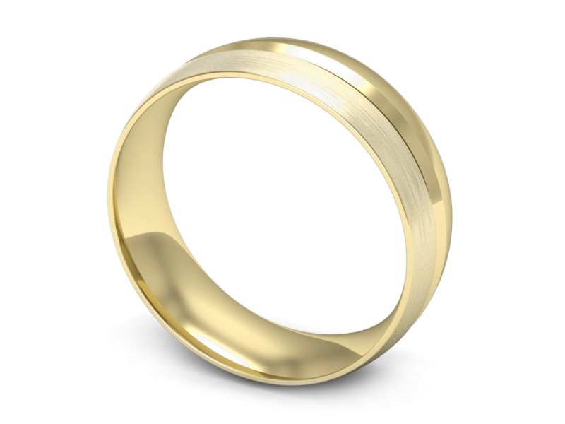 Obrączka żółte złoto półokrągła soczewkowa - zo530dzmp — zdjęcie 3