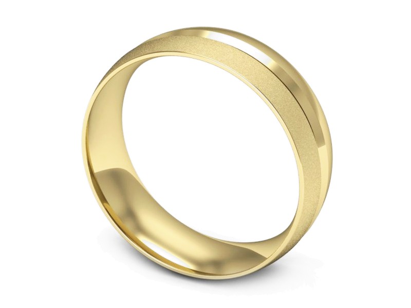 Obrączka żółte złoto półokrągła soczewkowa - zo530dzms — zdjęcie 3