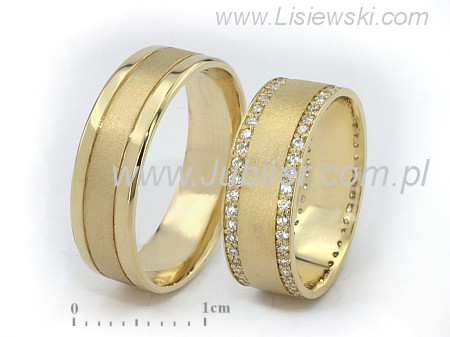 Obrączki z brylantami żółte złoto 585 - zszer7mm_080ct_ — zdjęcie 3