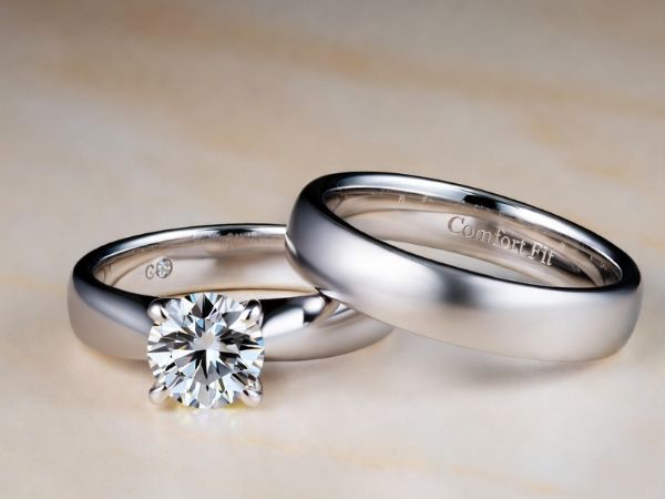 Obrączki soczewkowe z diamentem: Elegancja i Comfort Fit