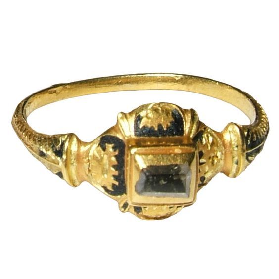 Renesansowy pierścionek ślubny z diamentem
