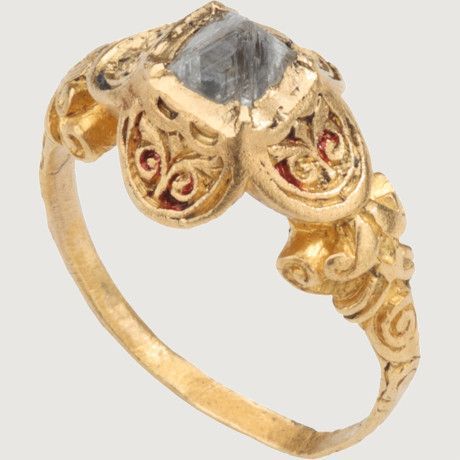 Renesansowy pierścionek zaręczynowy diamentem, XVI w.