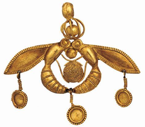 Pszczoły – wisior z Malii, złoto, Kreta,1800 p.n.e